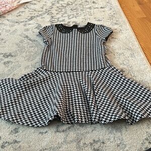 Mayoral Herringbone Pearl Collar Twirl Dress